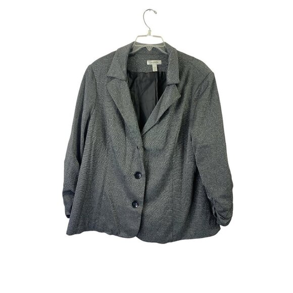 dressbarn Jackets & Blazers - Dressbarn Women's Grey 3/4 Blazer Top